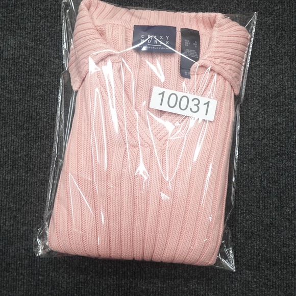 Vintage Y2K Crazy Horse Polo Sweater Ribbed Knit Preppy Women Size S Pink - Picture 11 of 11